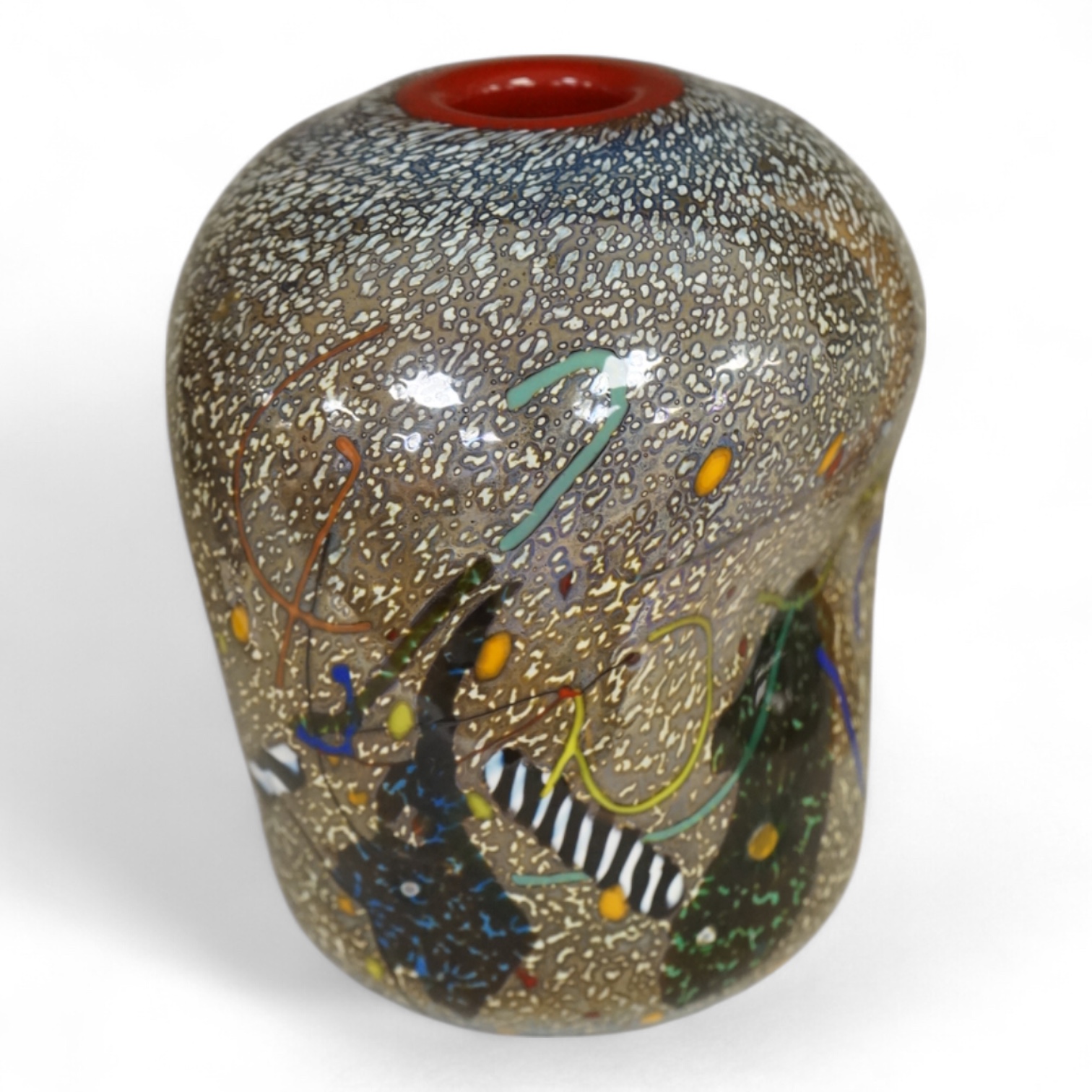A Kosta Boda multi-coloured art glass vase, 14.5cm